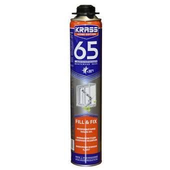 Пена монтажная KRASS Home Edition 65 с увеличенным выходом 0,84л Пена монтажная KRASS Home Edition 65 с увеличенным выходом 0,84л